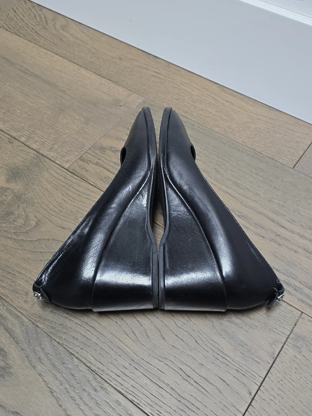 Aerosoles Aurora Square Wedge Leather Pumps in Black